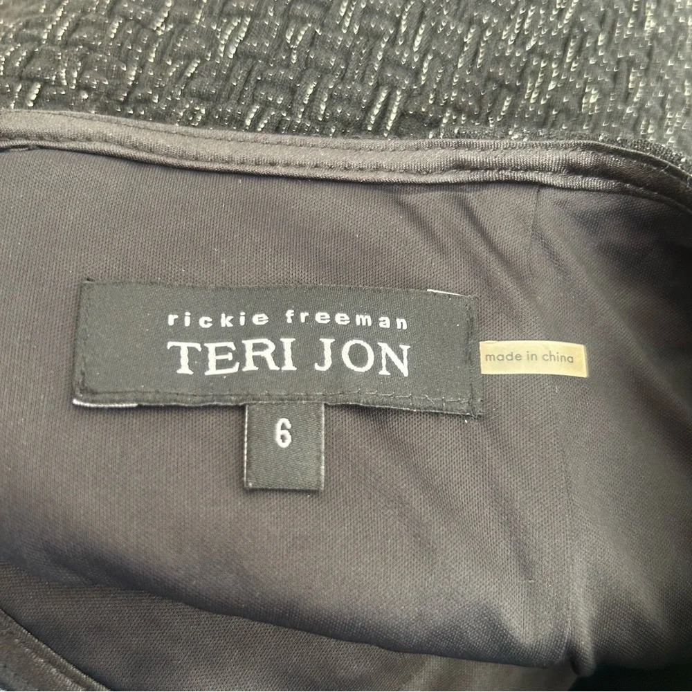 Rickie Freeman Teri Jon Black Woven‎ Knee Length Pencil Skirt Size 6